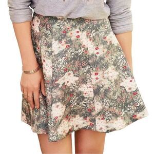 Disney's Bambi Skirt LC Lauren‎ Conrad Floral Skirt L Mini Stretch Scuba Skater